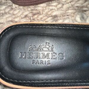 Hermes Black Leather Sandals size 41 Made in Italy
